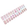 French Flower Design Press On Nails 24 Pieces Resin Material Elegant Style