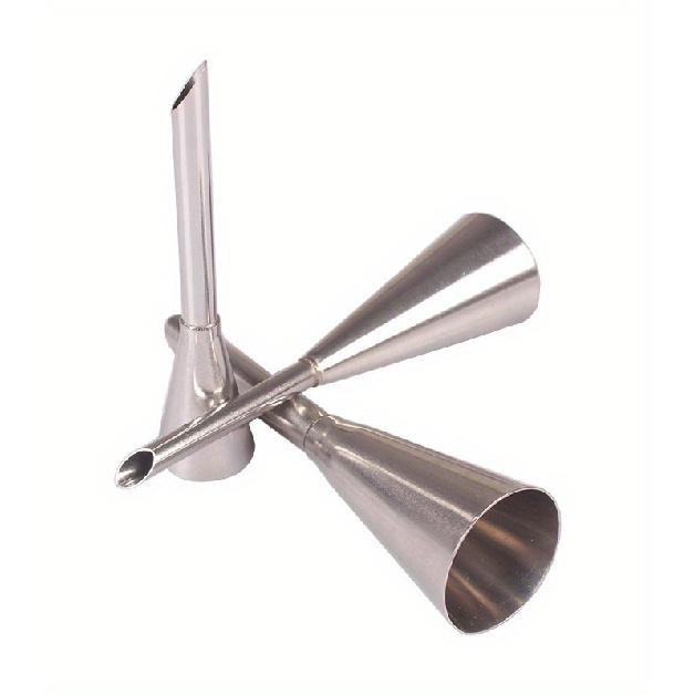 2pcs Stainless Steel Cream Filling Nozzles Professional Piping Tips For Puff Pastry Eclairs & Cupcake Decorating Non-Electric Precision Bakeware