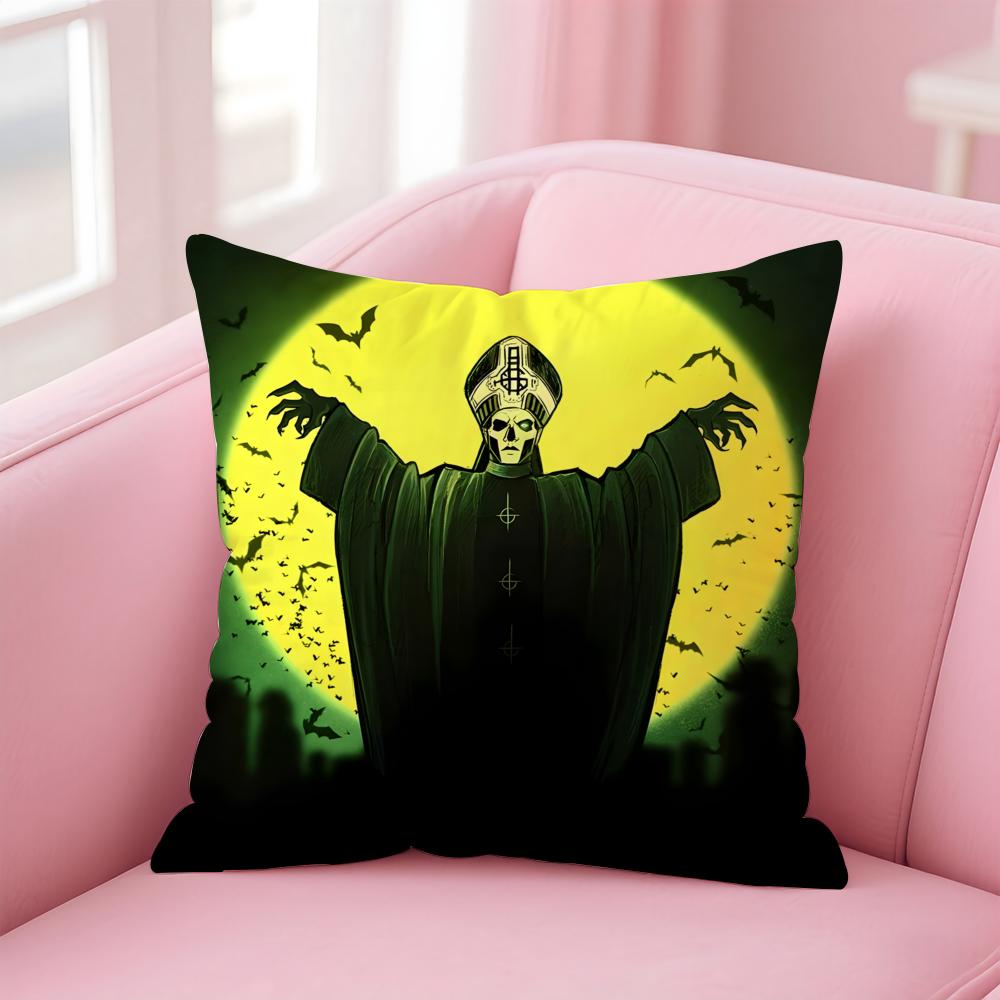 Band G-Ghost Cushion Cover Comfortable Reversible Pillow Cover Ideal for Car Sofa Bedroom & Beyond