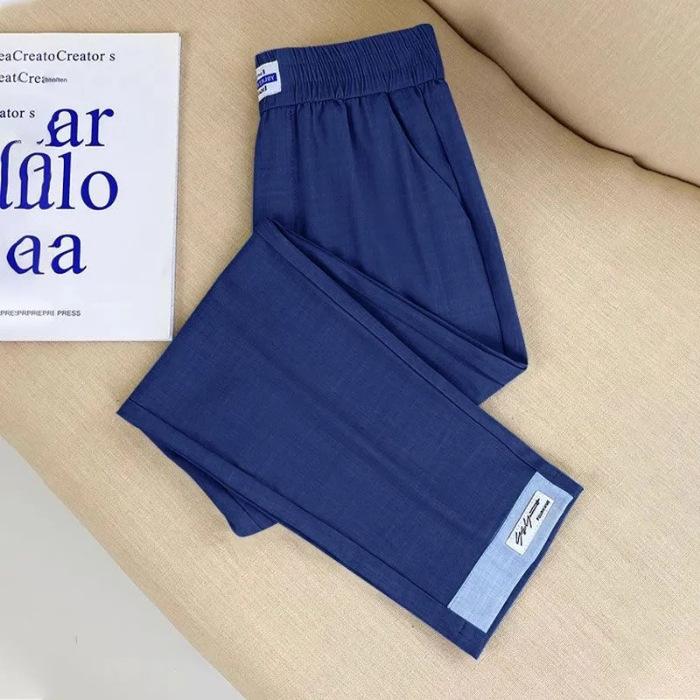 Hot Season Thin Ice Silk Jeans for Women Relaxed Fit Korean Version High Waist Slim Casual Narrow Version Harem Pants