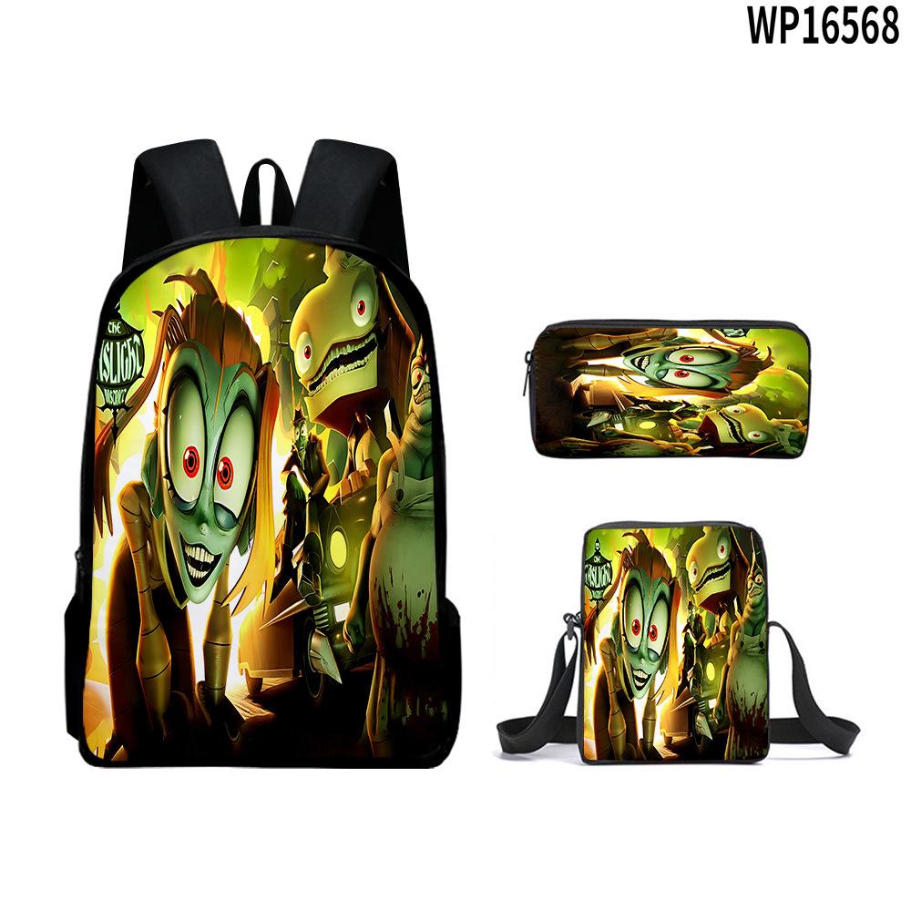 3Pcs Set Book Bags Kids Bags 3D New Gas Lamp Area The Gaslight District Backpack Student Backpack Crossbody Bag Pen Bag