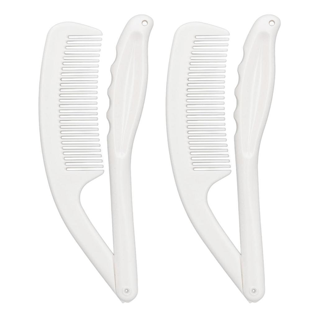 2pcs Long Curved Handle Comb Fodable Portable Convenient Hair Care Comb for Elderly Disabled People