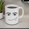 Stylish Ceramic Mug with Cute Woman Face Design - Minimalist Coffee Cup for Milk/Breakfast, Creative Gift for Men/Women