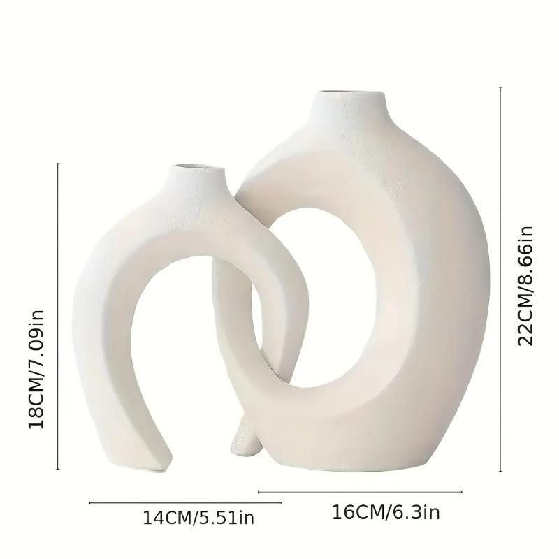 Plastic Vase Set Creative White Simple Home Decoration Living Room Entryway TV Cabinet Decoration for Modern Home Deco Office