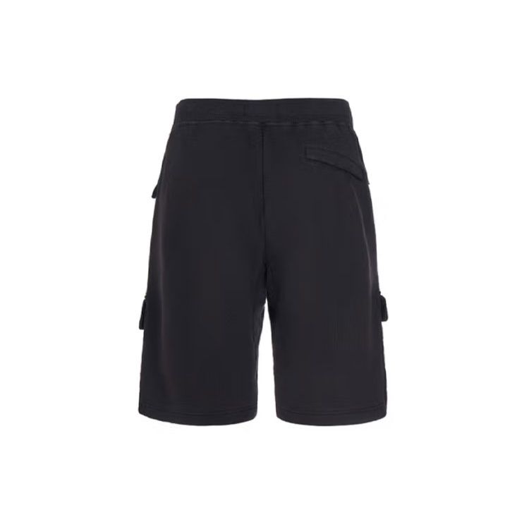 Stone Island Pocket Logo Embroidered Casual Shorts Men shorts Black 761564453-V0029