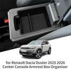 For Renault Dacia Duster 2025 2026 Car Armrest Storage Box ABS Center Console Tray Tidying Organizer Auto Interior Accessories