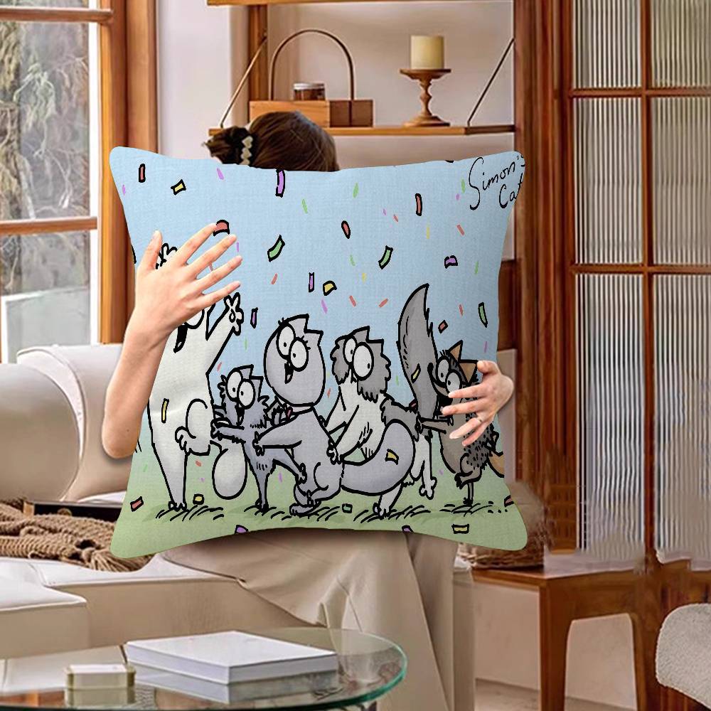 Cartoon Simons Cat 45*45cm Cushion Cover Pillow Cover Decor Pillowcase Home Pillowcase For Couch Pillow