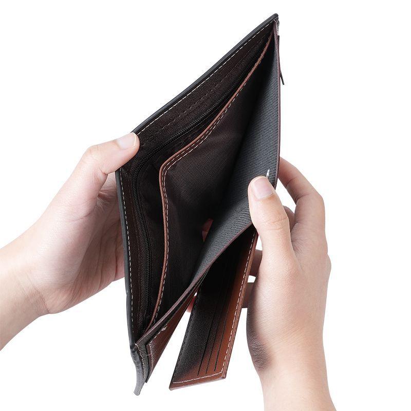 Men’s Vintage Leather Wallet Bifold Short Wallet with ID Window Multi Card Holder Cash Pocket Slim Business Wallet