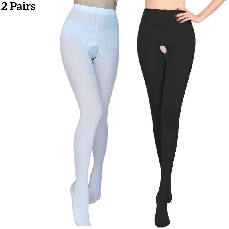 1/2 Pcs Women 120D Velvet Crotchless Sexy Tight Spring Autumn Open Crotch Pantyhose Female Stretchy Slim Skinny Erotic Lingerie