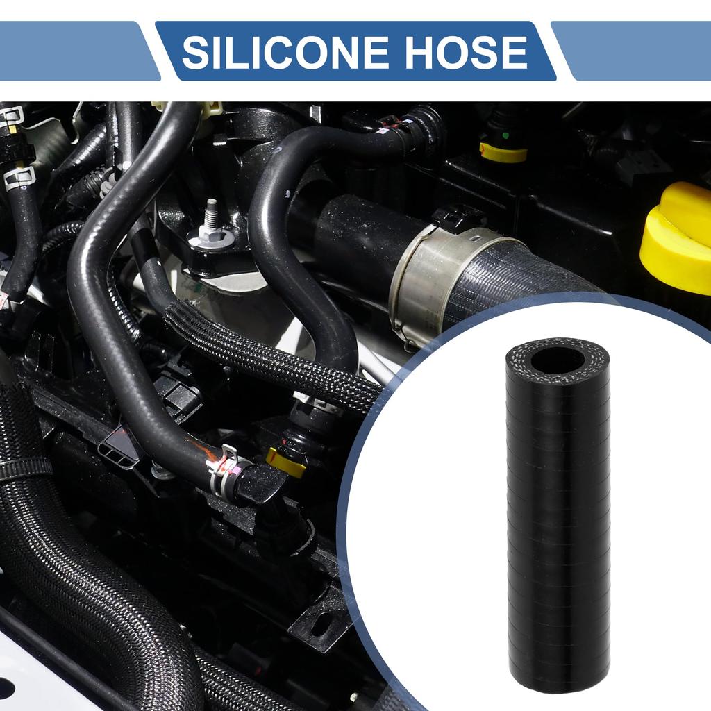 X AUTOHAUX 1 Piece Inner Diameter 12mm/0.47" Length 76mm/2.99" 0 Degree Straight Black Car