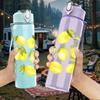 1PC Yellow Lemon Citrus Fruit Pattern Print 750ml Color Plastic Sports Water Bottle Leakproof Flip Straw Lid Suitable for Sports Office Home Use