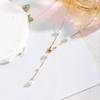 Adjustable Titanium Steel Necklace with Imitation Pearl for Women - Geometric Clavicle Chain