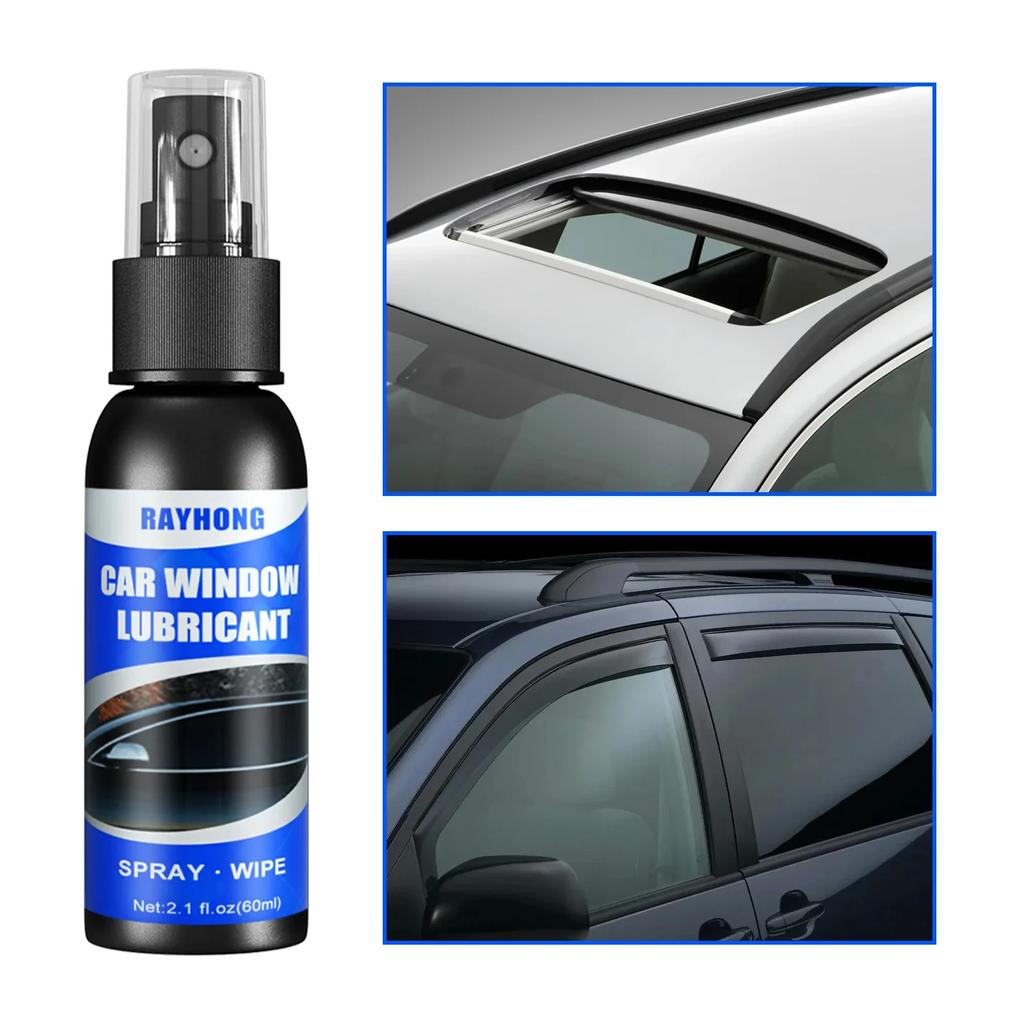 Spray Lubrificante per Vetri Auto 60ml Elimina Rumori Alzacristalli Lubrificazione Gomma Guarnizione Tetto Apribile per Funzionamento Fluido