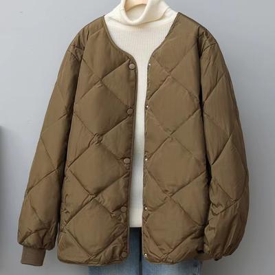Leichte, mit Baumwolle gefütterte Damenjacke, modisch, lockerer, wattierter Mantel, Jacken, Oberbekleidung, Baumwollgefütterte Jacke für Herbst und Winter