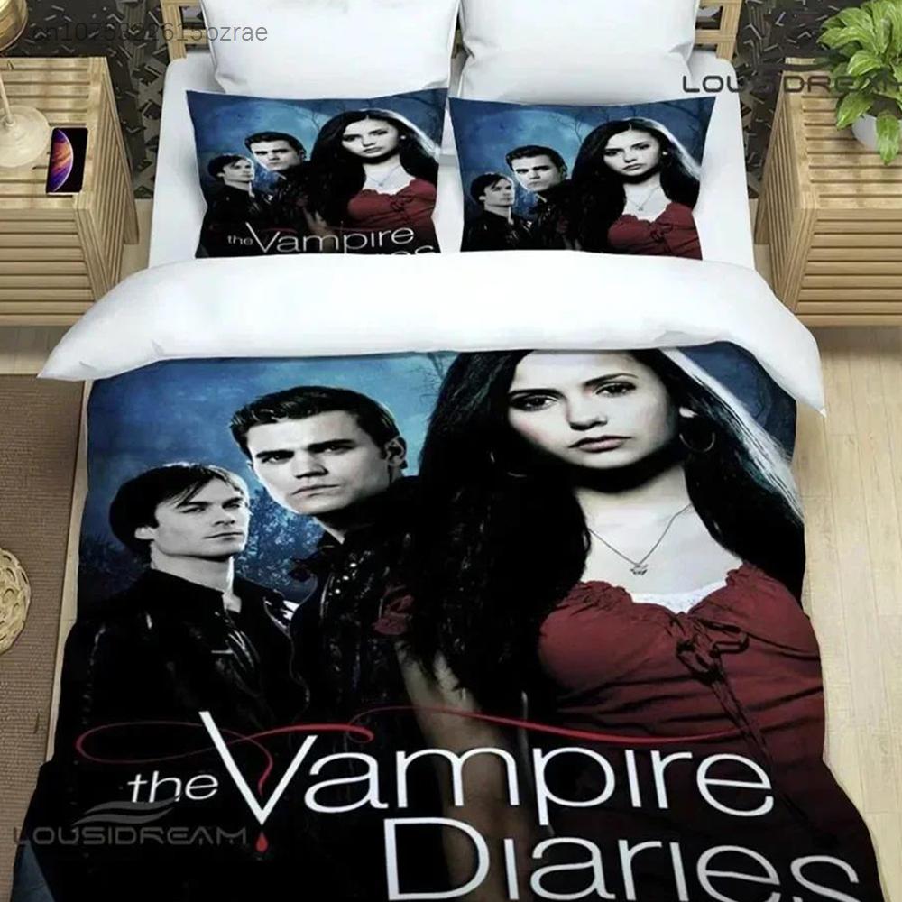 The Vampire Diaries Damon Salvatore Bedding Sets Exquisite Bed Supplies Set Duvet Cover Bed Comforter Set Bedding Birthday Gift