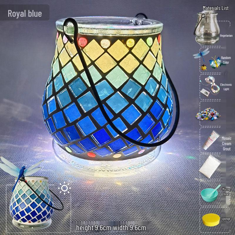 Glass Mosaic Candle Holder DIY Kit: Handmade Parent-Child Educational Toy for Children's Day