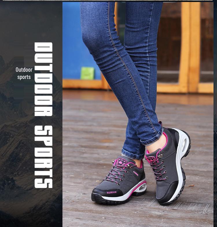 Women's Air Cushion Height-Increasing Hiking & Walking Shoes, Non-Slip Breathable Casual Sports Shoes, Large Sizes 41-42.