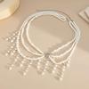 Salircon Elegant Multilayer Imitation Pearl Waist Chain for Women New Summer Beach Sexy Charm Bikini Tassel Pendant Jewelrry