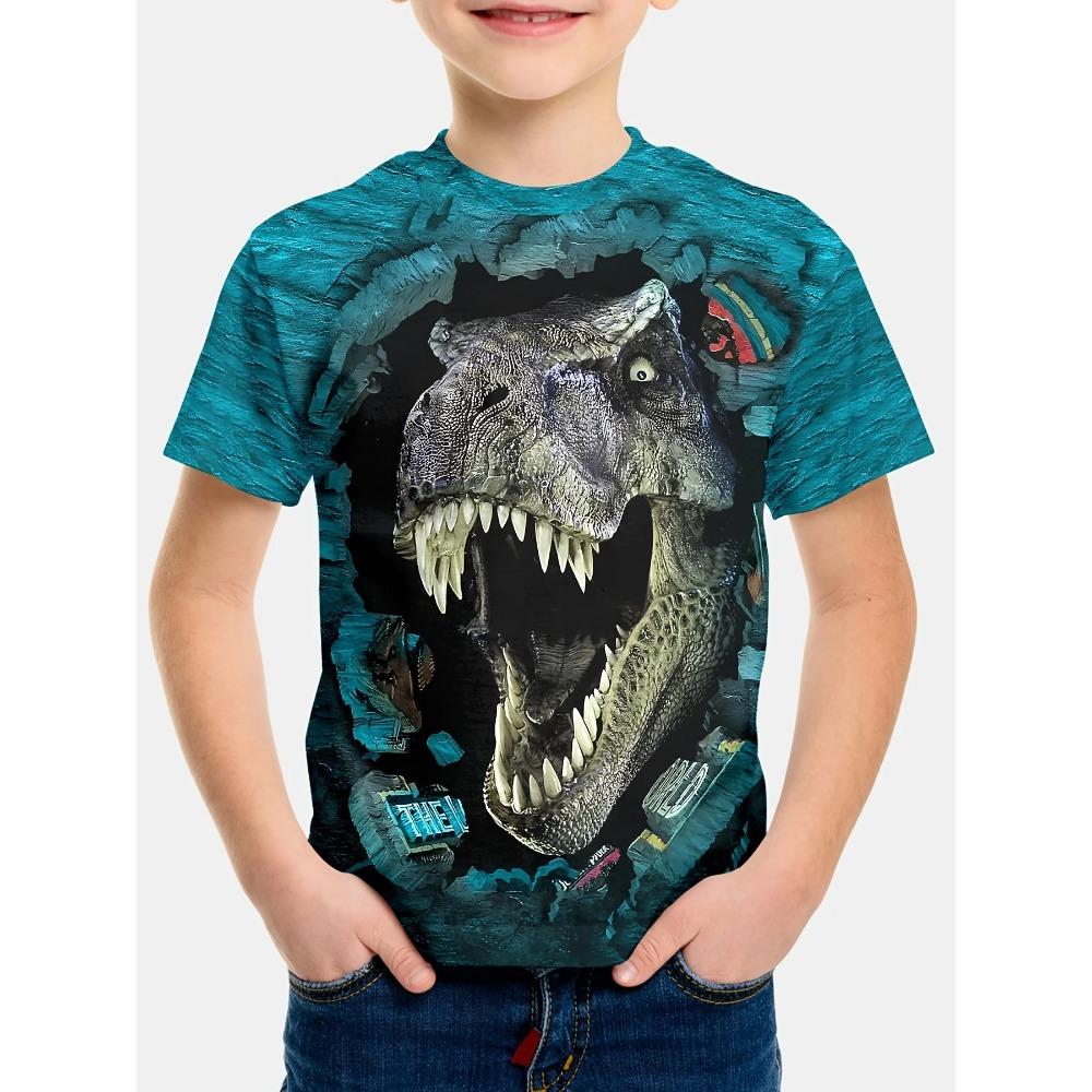 Fashion Dinosaur 3D Printed Kids Clothes Boys T Shirt Cartoon Top Shirts Round Neck Children Tops Short Sleeve Children T-Shirt