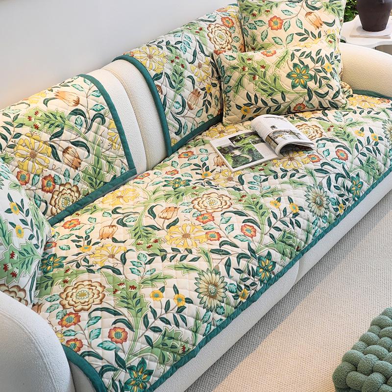 Modern American Plush Sofa Cushion Cover - Thick, Non-Slip, for Autumn/Winter