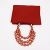 Elegant Chiffon Scarf Necklace with Double Layer Pearl Beads – Classic Women’s Fashion Accessory for Everyday & Formal Wear