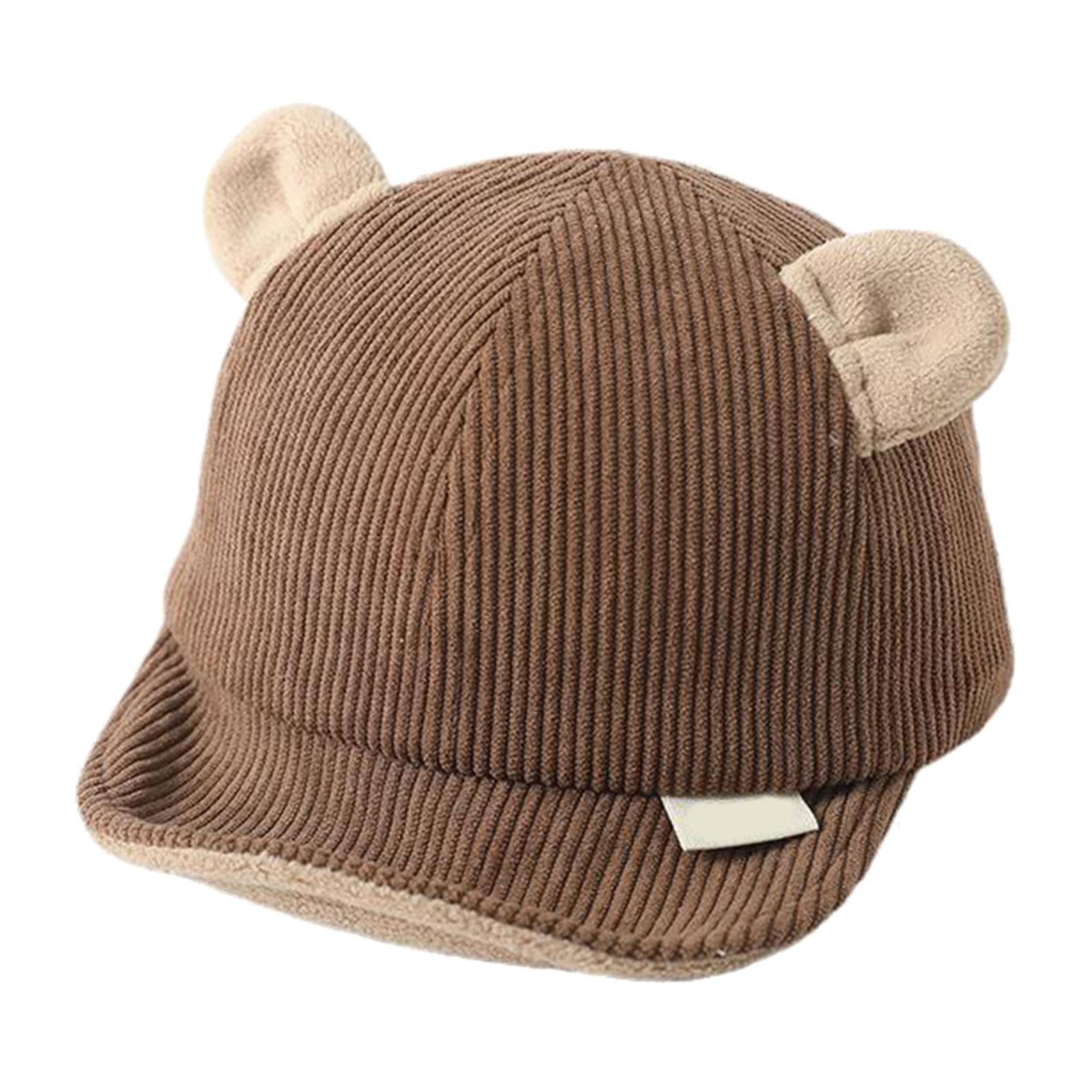 

Adorable Baby Bear Hat Soft Corduroy Cap for Infants Aged 0 24 Months Perfect for Sensitive Skin кофейный