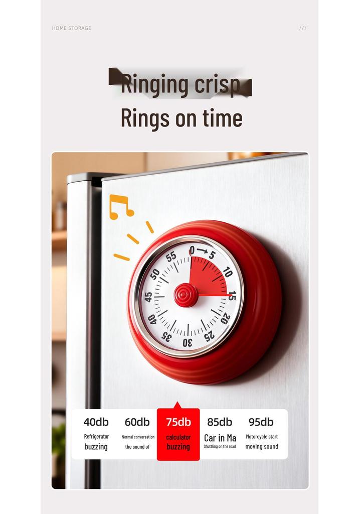 Magnetic Kitchen Timer: Mechanical Cooking & Time Management Alarm Clock