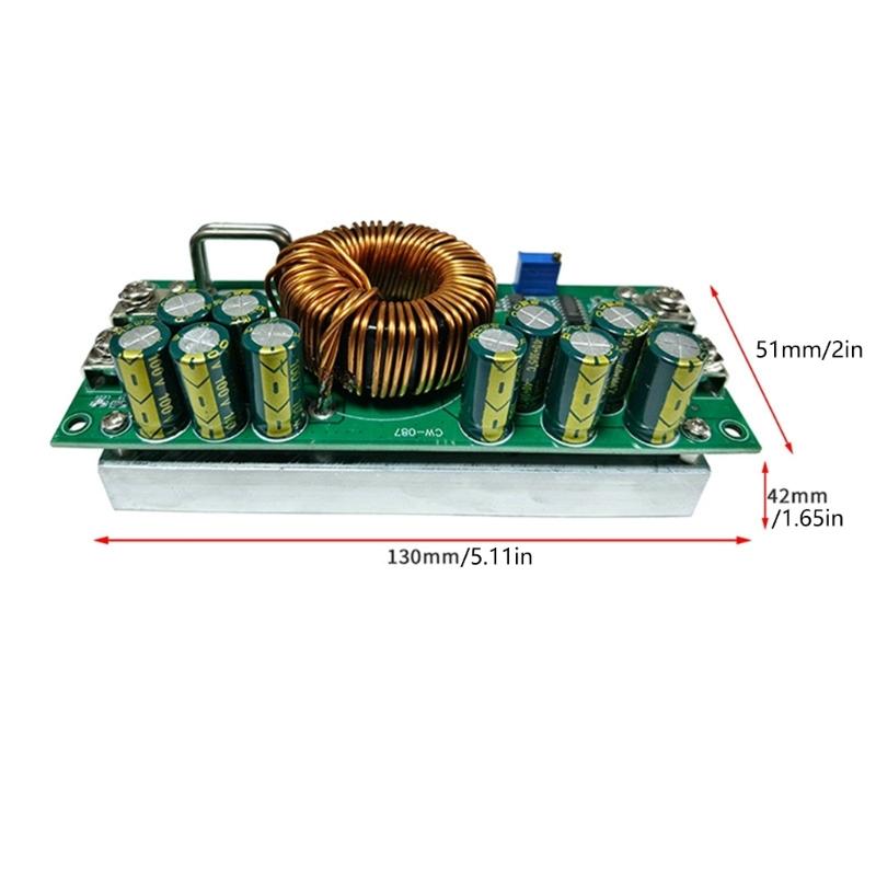 High Efficiency 1200W 1500W Stepping Down Converters Module Wide 25V-90V Input Adjustable 2.5V-60V Output Thermals Management