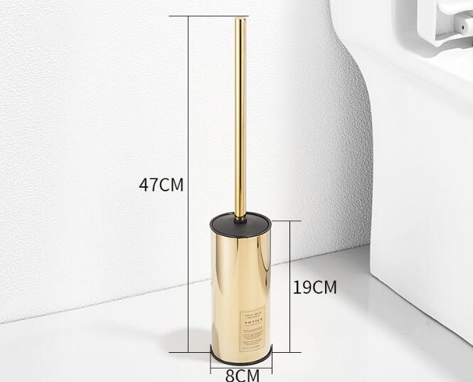 Tuqiu Gold Toilet Brush Holder with Brush 304 Stainless Steel Nickel/Black Bathroom Toilet Scrub Cleaning Brush Holder Set