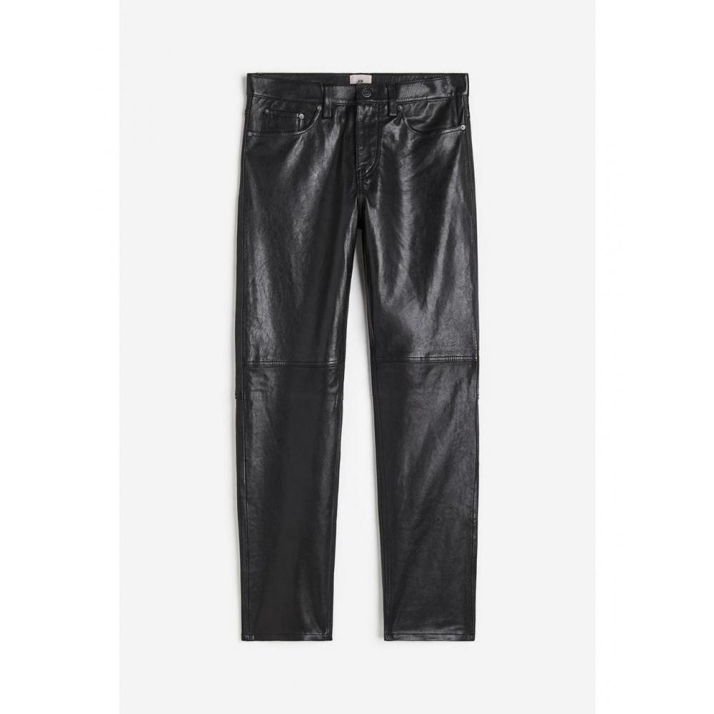 

Кожаные брюки H&M черные 1202568002