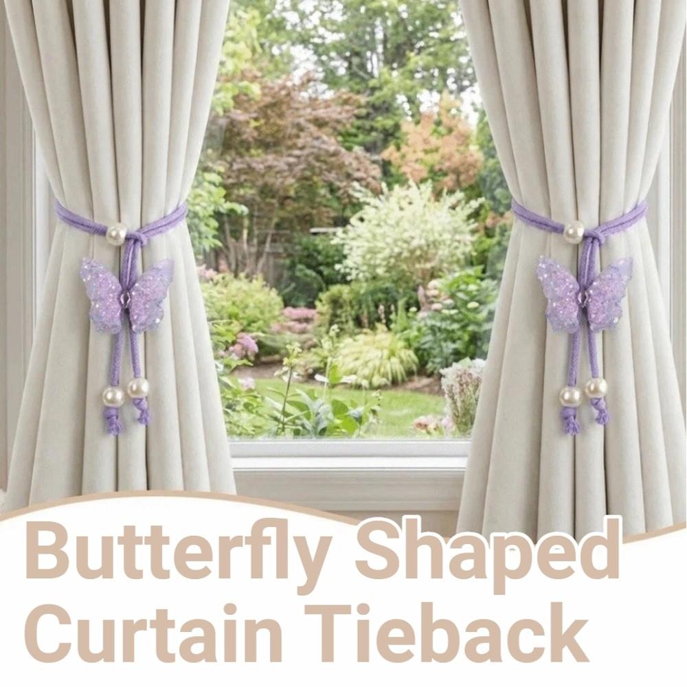 Handmade Butterfly Shaped Curtain Tieback Sequin Curtain Buckle Window Treatment