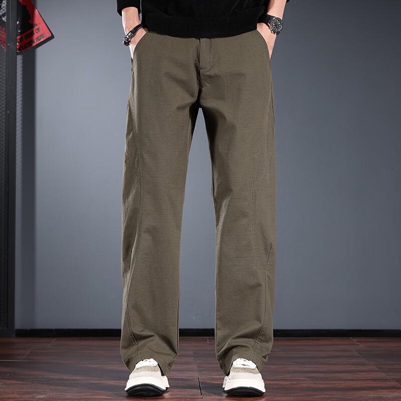 

Jie Leinuo Men s Autumn/Winter Straight-Leg Casual Pants L