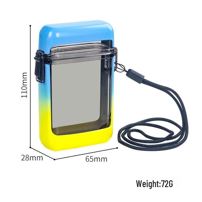 Waterproof Transparent Cigarette Case with Lanyard - Fits 20 Regular Cigarettes, Stylish Storage for Men and Women.
