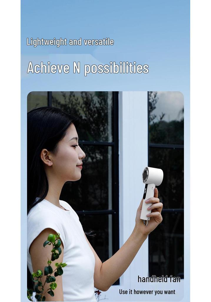 Weilexing Folding Ice Pack Cooling Fan - High-Speed Turbine, Long Battery Life, USB Portable Handheld.