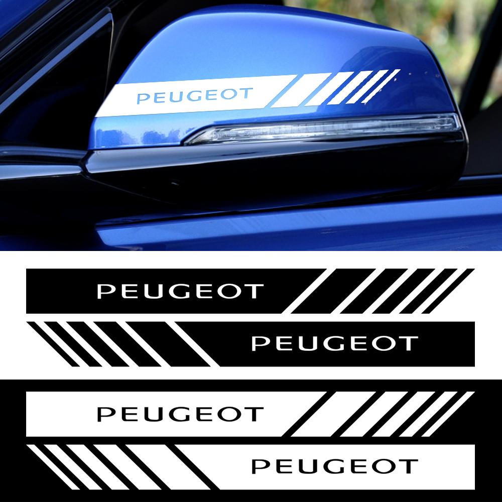 2pcs Car Rearview Mirror Emblem Stickers Window Body Badge Decal For Peugeot 107 108 2008 3008 206 207 208 306 307 308 508 106