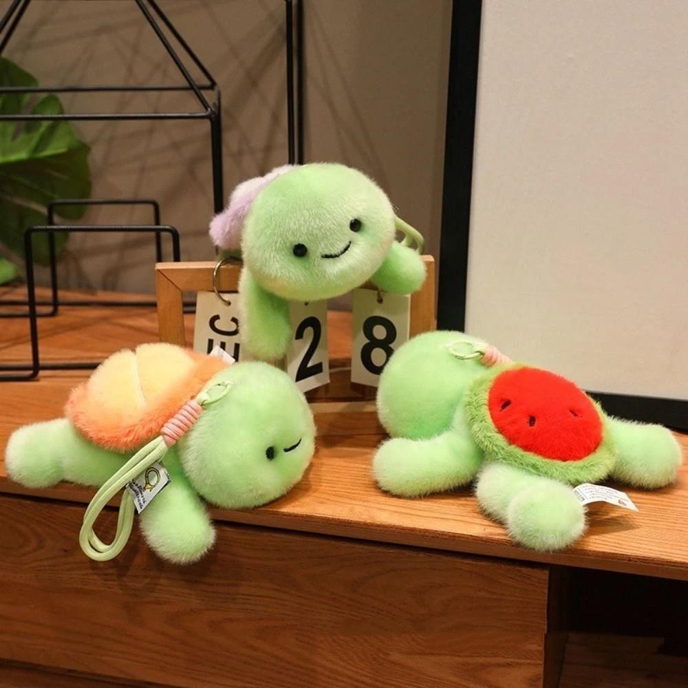 Watermelon Grape Turtle Plush Keychain PP Cotton Green Doll Key Ring Birthday Gift