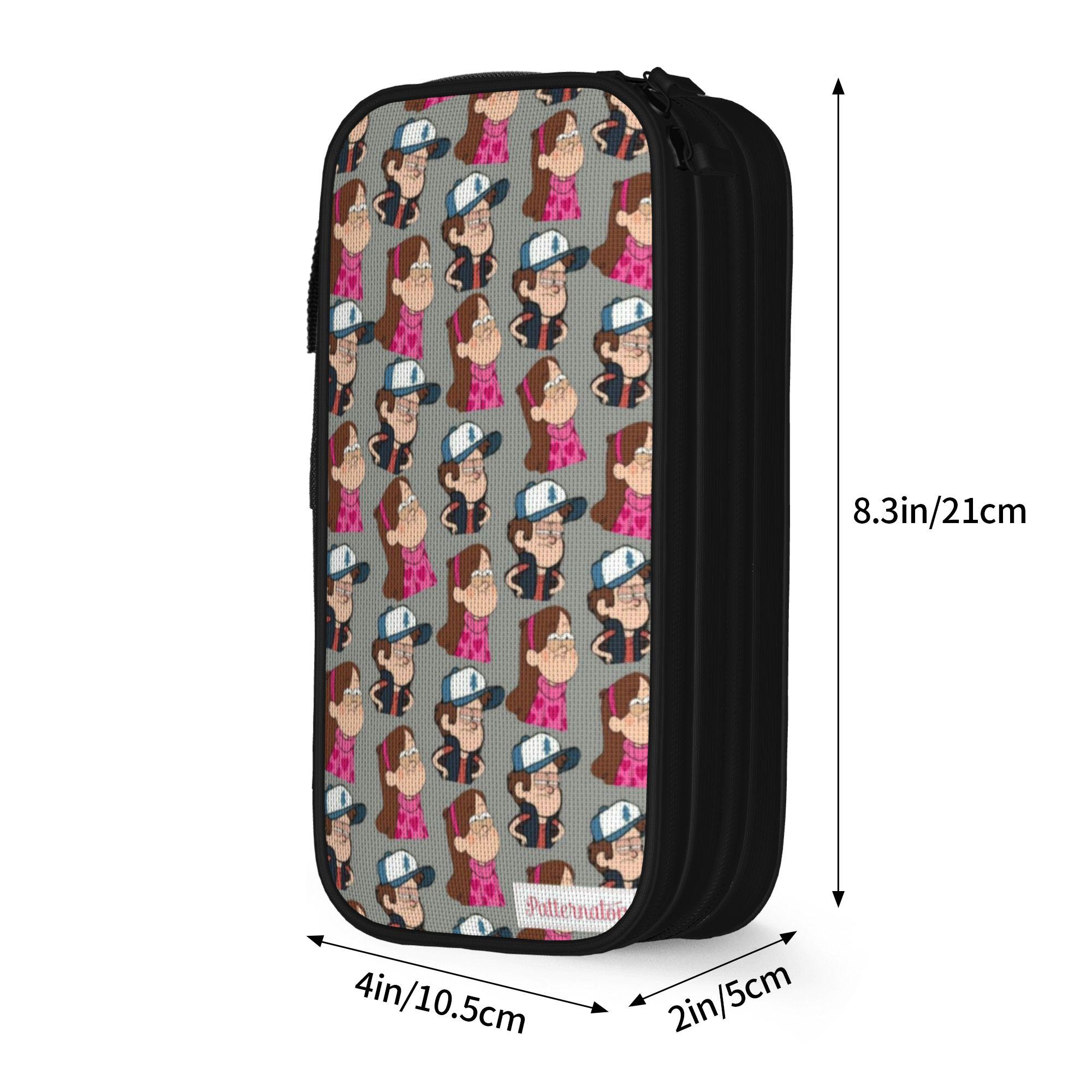 Trousse à Crayons Gravitys Falls Double Couche Grande Capacité Accessoires Scolaires Trousse Cadeau (as the picture,M)