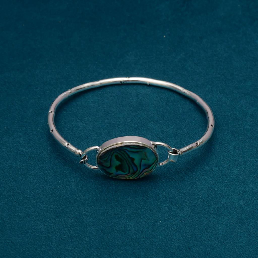 Abalone Shell Gemstone : 925 Sterling Silver Handmade Gemstone Bracelet Jewelry