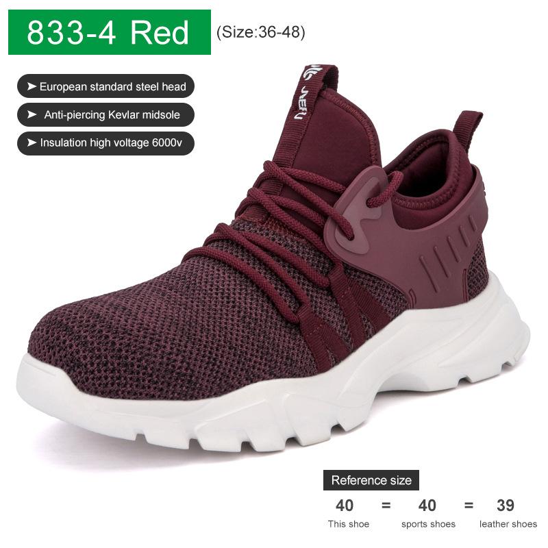

Новый стиль бордюра для защитной обуви, противоударные и противопрокольные, легкая изоляционная защитная обувь, защитная обувь 48 красный