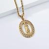 Hip Hop HIPHOP Jewelry Titanium Steel Gold Plated Diamond Virgin Mary Necklace Personalized Fashion Pendant