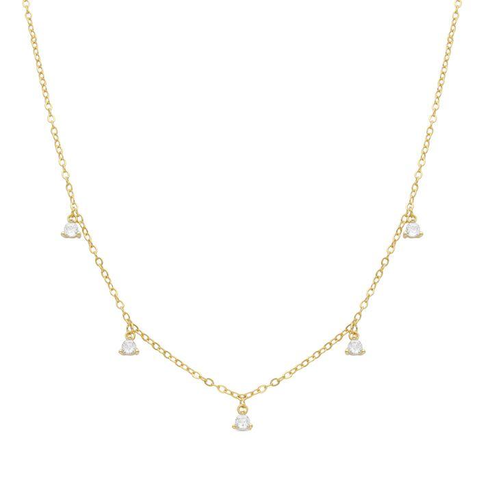 Collier - LUXENTER - Kisain - Or jaune 18 carats - Zircone cubique - 42 cm + 3 cm rallonge