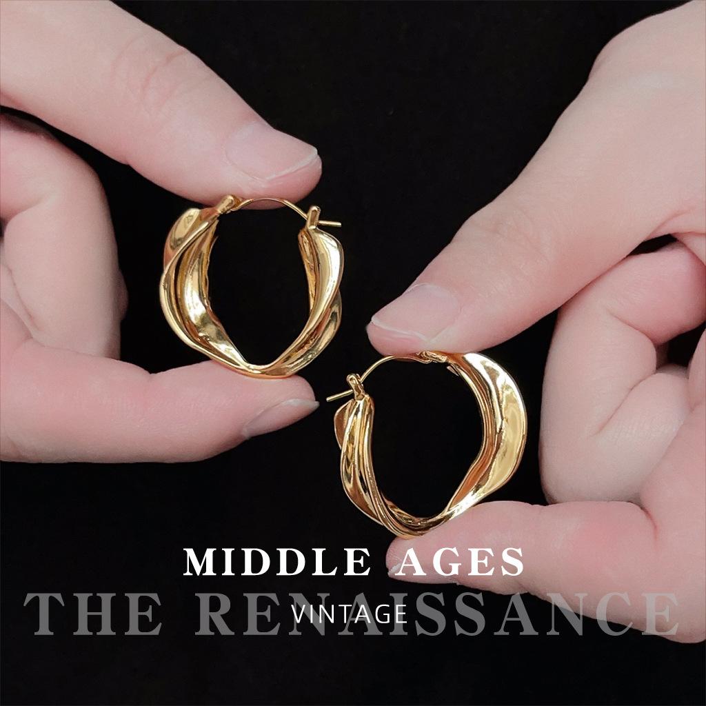 Винтажные серьги-кольца с ветром, нерегулярные серьги, серьги-клипсы, французские серьги