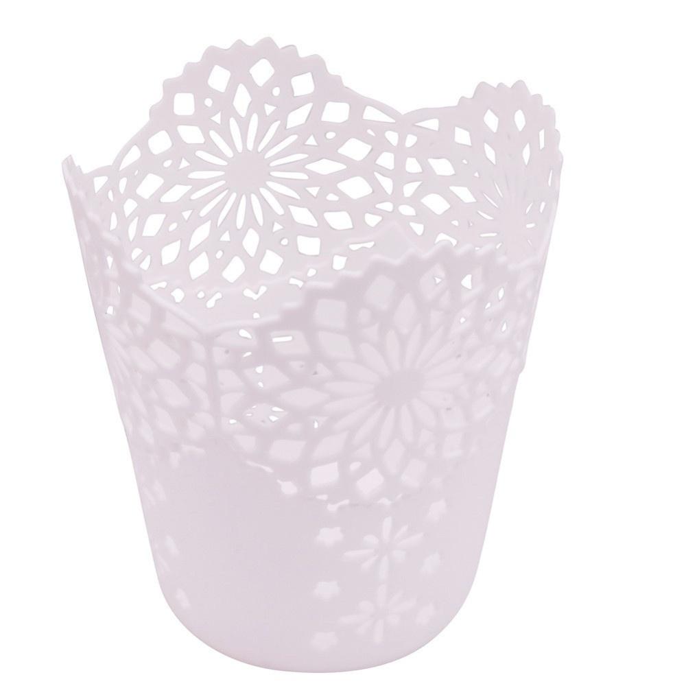 Storage Baskets Lace Hollow out Table Trash Can Pencil Holder Desk Organizer for Office School Home