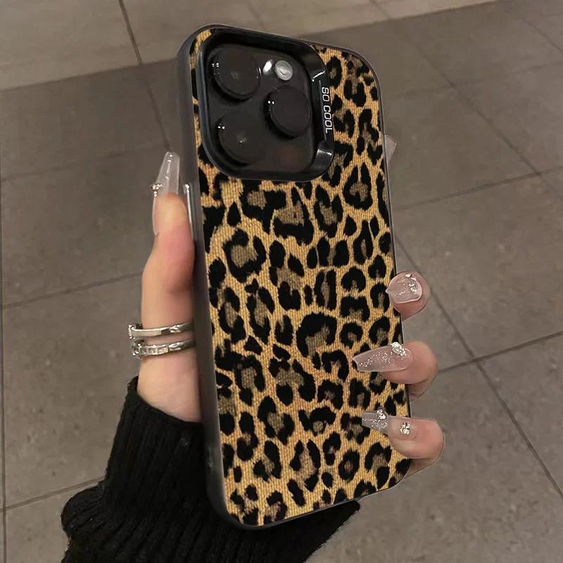 Brown Leopard Anti-drop Armour Phone Case for Samsung A55 5g Case S25 S23 S24 Ultra A34 A15 A35 A54 A53 A13 A16 S22 S21 FE Cover