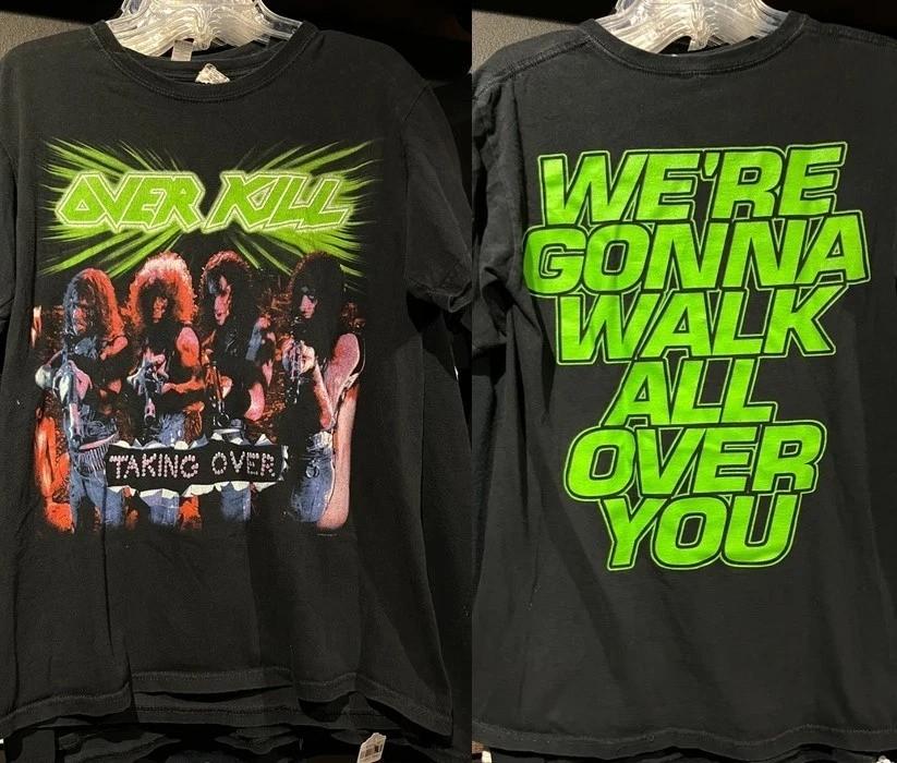 Overkill Rock band Black T shirt 2 sided 90s Unisex tee Unisex T-Shirt XL