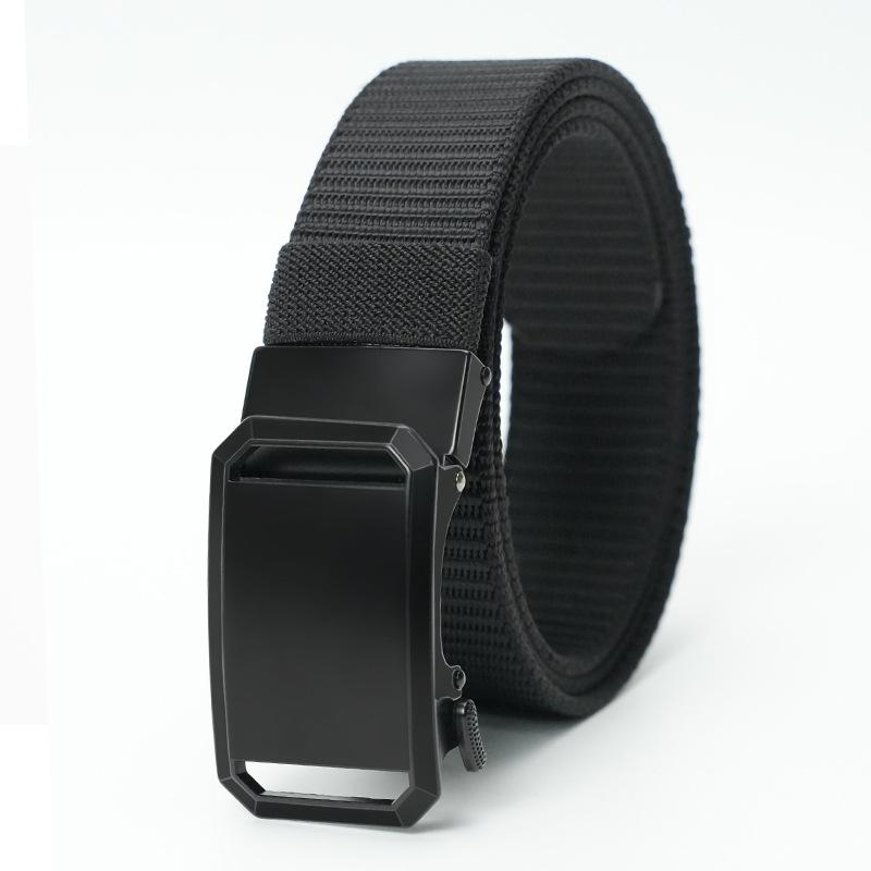 Men'S Belt Outdoor Nylon Automatic Buckle Casual Belt Male Middle-Aged Young Man Tactical Belt