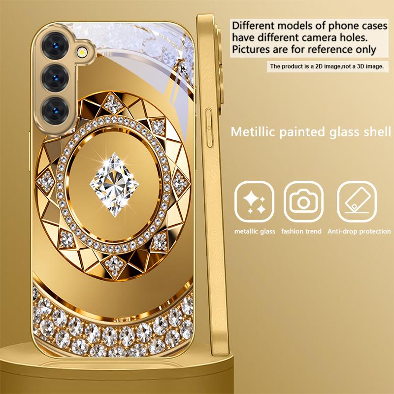 Golden horse sculpture For Samsung Galaxy S26 S20 FE S21 S22 S23 Plus S24 Ultra S25Ultra S21+ S22Plus Golden glass phone case