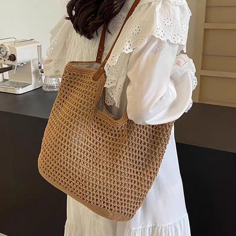 Summer Versatile Shoulder Bag Small Fresh Woven Bag Seaside Vacation Beach Bag Large Capacity Travel