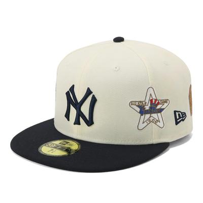 Newera Kappe 59FIFTY 14335311 NER34C6620 MLB New York Yankees NY Weiß All Over UNTERSEITE DES SCHIRMS ONSPOTZ Sonderanfertigung Kappe Gokyu Fifty 5950 Gerade