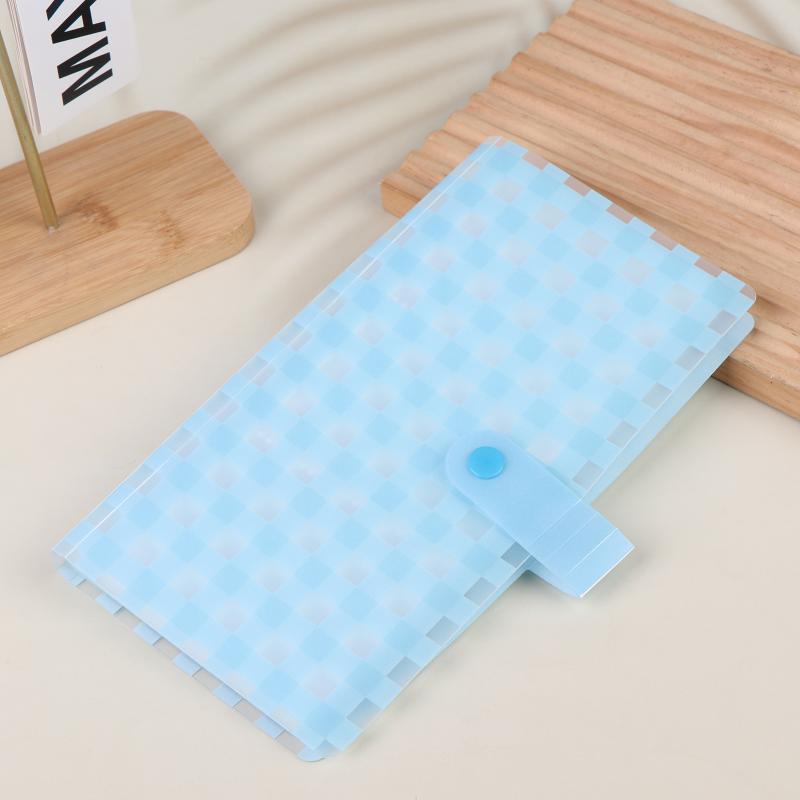 Snap Button Photo Album Grid Card Holder Clear Transparent Pockets Collect Book for Kpop Idol Photocard Collection